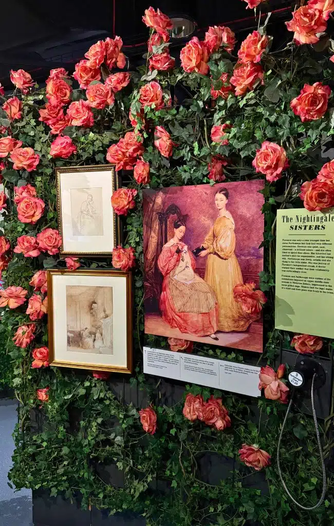 Information panel on Florence and her sister at The Florence Nightingale Museum, London