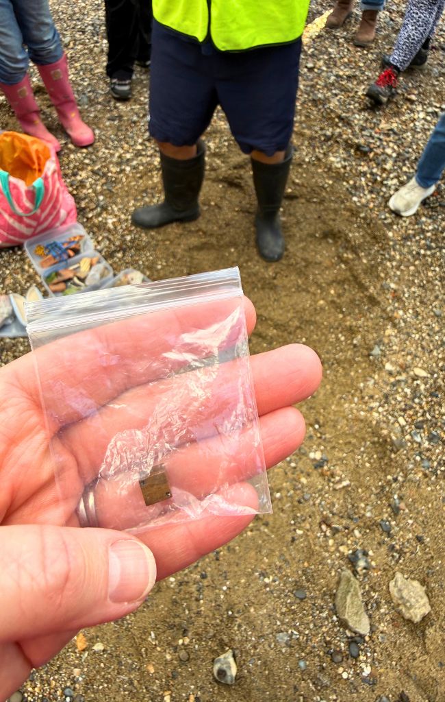 A tiny dice found while mudlarking in London