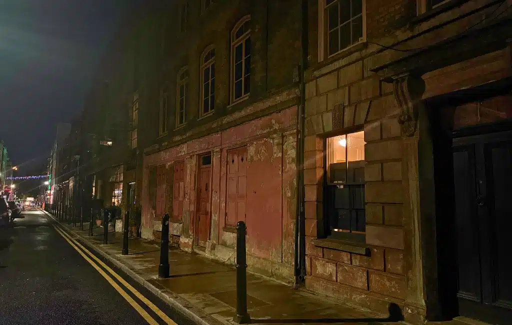 A street in Whitechapel used for filming locations for series including Peaky Blinders.